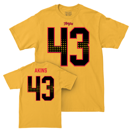 Gold Maryland Football Shirsey Tee - Jonathan Akins | #43