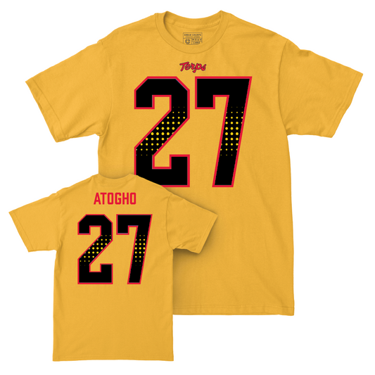 Gold Maryland Football Shirsey Tee - Caleb Atogho | #27