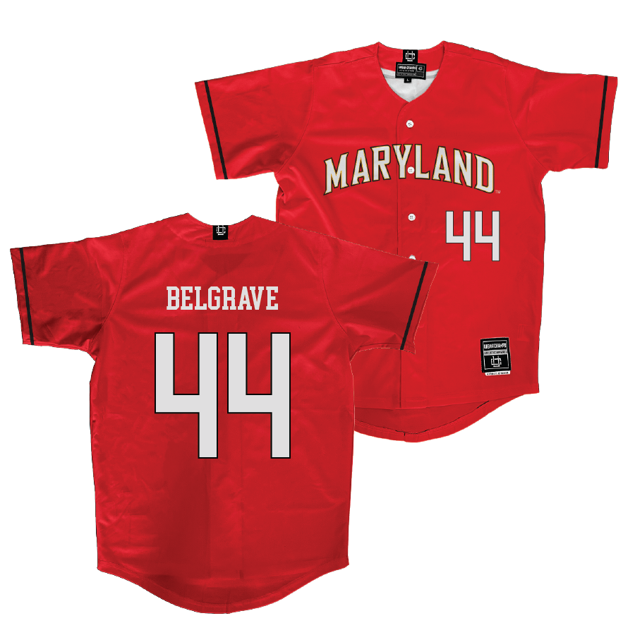 Maryland Baseball Red Jersey - Nigel Belgrave | #44