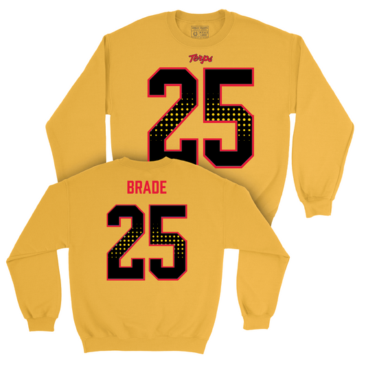 Gold Maryland Football Shirsey Crew - Beau Brade | #25