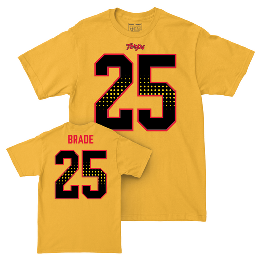 Gold Maryland Football Shirsey Tee - Beau Brade | #25