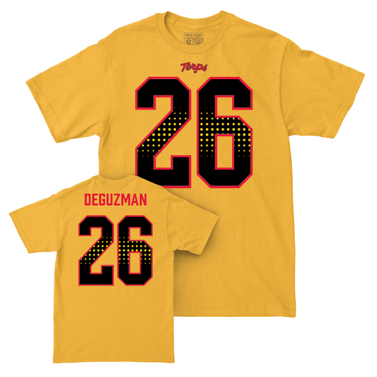 Gold Maryland Football Shirsey Tee - David DeGuzman | #26