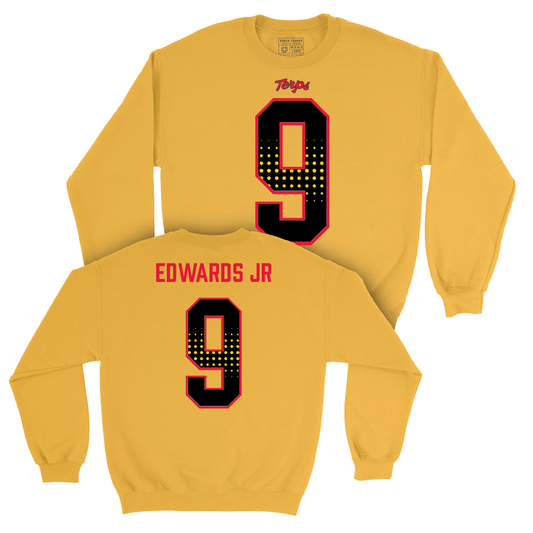 Gold Maryland Football Shirsey Crew - Billy Edwards Jr | #9