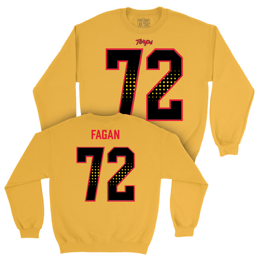Gold Maryland Football Shirsey Crew - Conor Fagan | #72