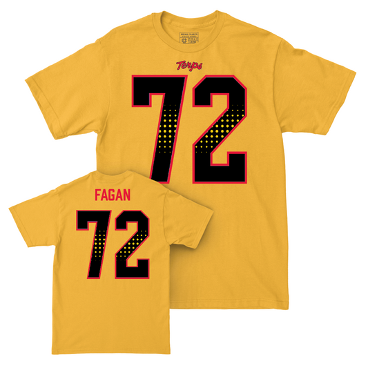 Gold Maryland Football Shirsey Tee - Conor Fagan | #72