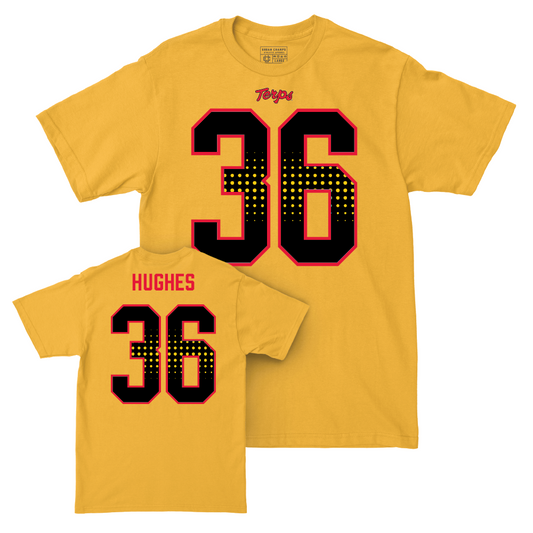 Gold Maryland Football Shirsey Tee - Alec Hughes | #36