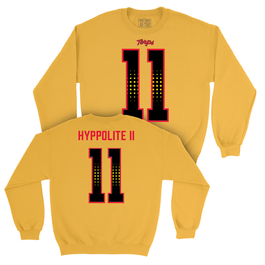 Gold Maryland Football Shirsey Crew - Ruben Hyppolite II | #11
