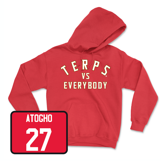 Red Football TVE Hoodie 8 Youth Small / Caleb Atogho | #27