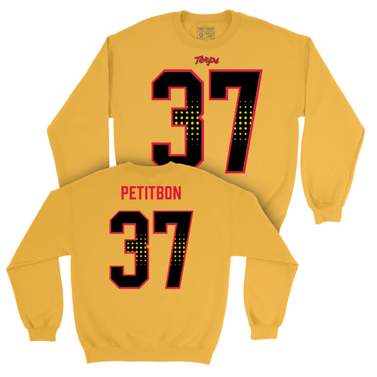 Gold Maryland Football Shirsey Crew - Carson Petitbon | #37