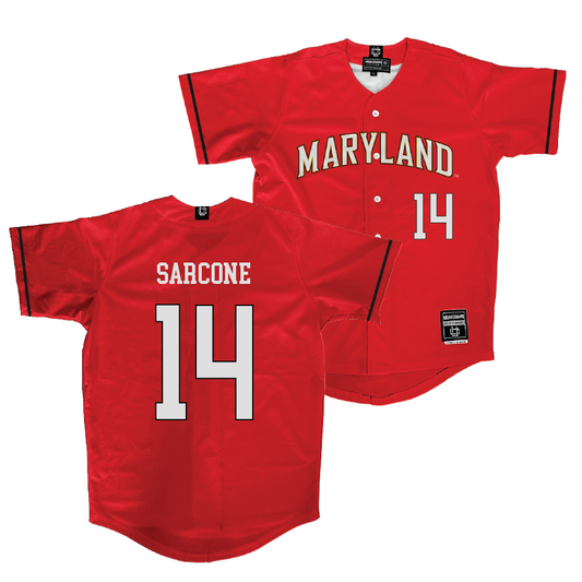 Maryland Baseball Red Jersey - Trystan Sarcone | #14