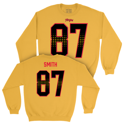 Gold Maryland Football Shirsey Crew - Robert Smith | #87
