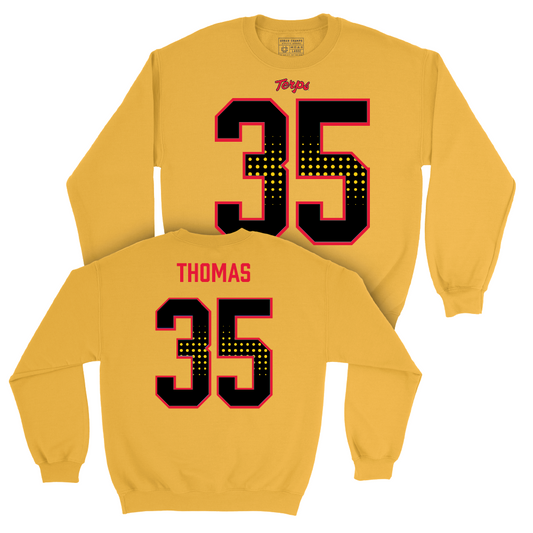 Gold Maryland Football Shirsey Crew - Kobi Thomas | #35