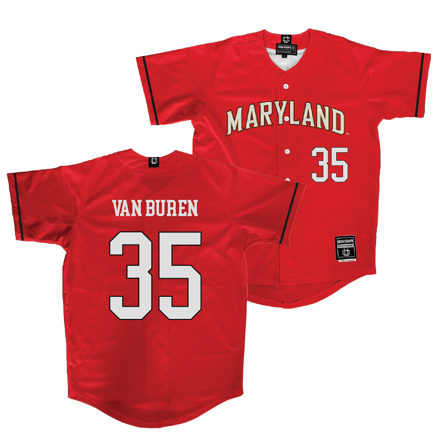 Maryland Baseball Red Jersey - Ryan Van Buren | #35