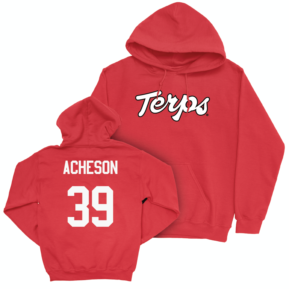 Red Football Script Hoodie  - Ryne Acheson