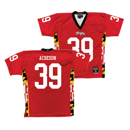 Red Maryland Football Jersey  - Ryne Acheson