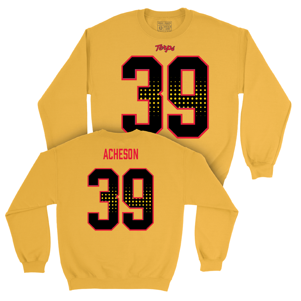 Gold Maryland Football Shirsey Crew  - Ryne Acheson