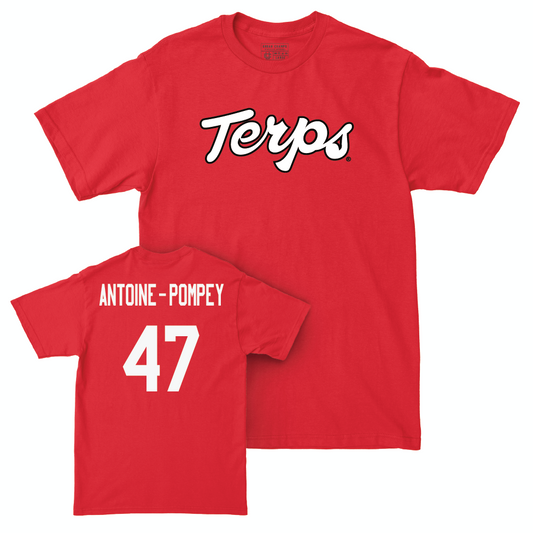 Red Football Script Tee  - Sebastian Antoine-Pompey