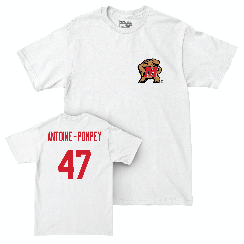 White Football Testudo Comfort Colors Tee  - Sebastian Antoine-Pompey