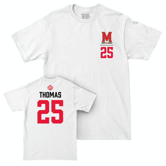 Legacy Collection: Maryland Women's Basketball White Logo Comfort Colors Tee - Alyssa Thomas | # 25