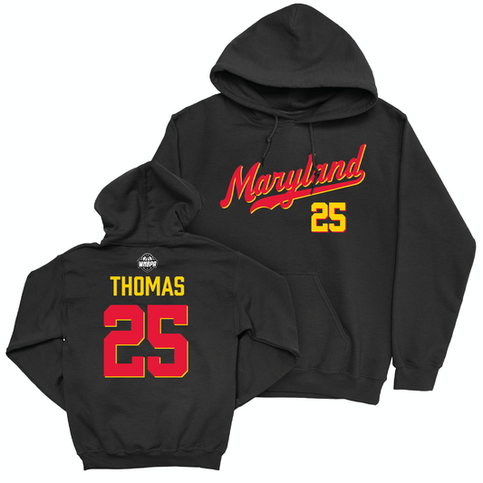 Legacy Collection: Maryland Women's Basketball Black Script Hoodie - Alyssa Thomas | # 25