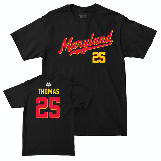 Legacy Collection: Maryland Women's Basketball Black Script Tee - Alyssa Thomas | # 25