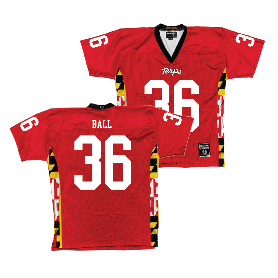 Red Maryland Football Jersey  - Karon Ball