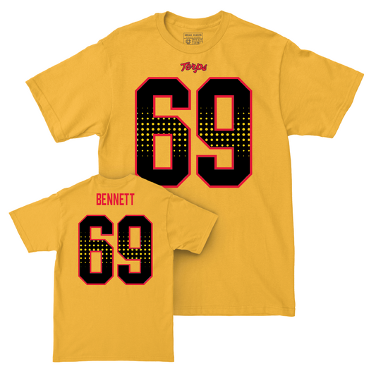 Gold Maryland Football Shirsey Tee  - Logan Bennett