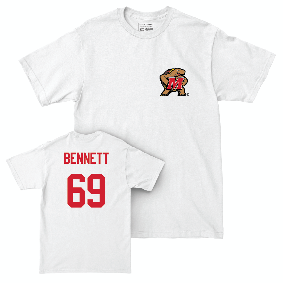 White Football Testudo Comfort Colors Tee  - Logan Bennett