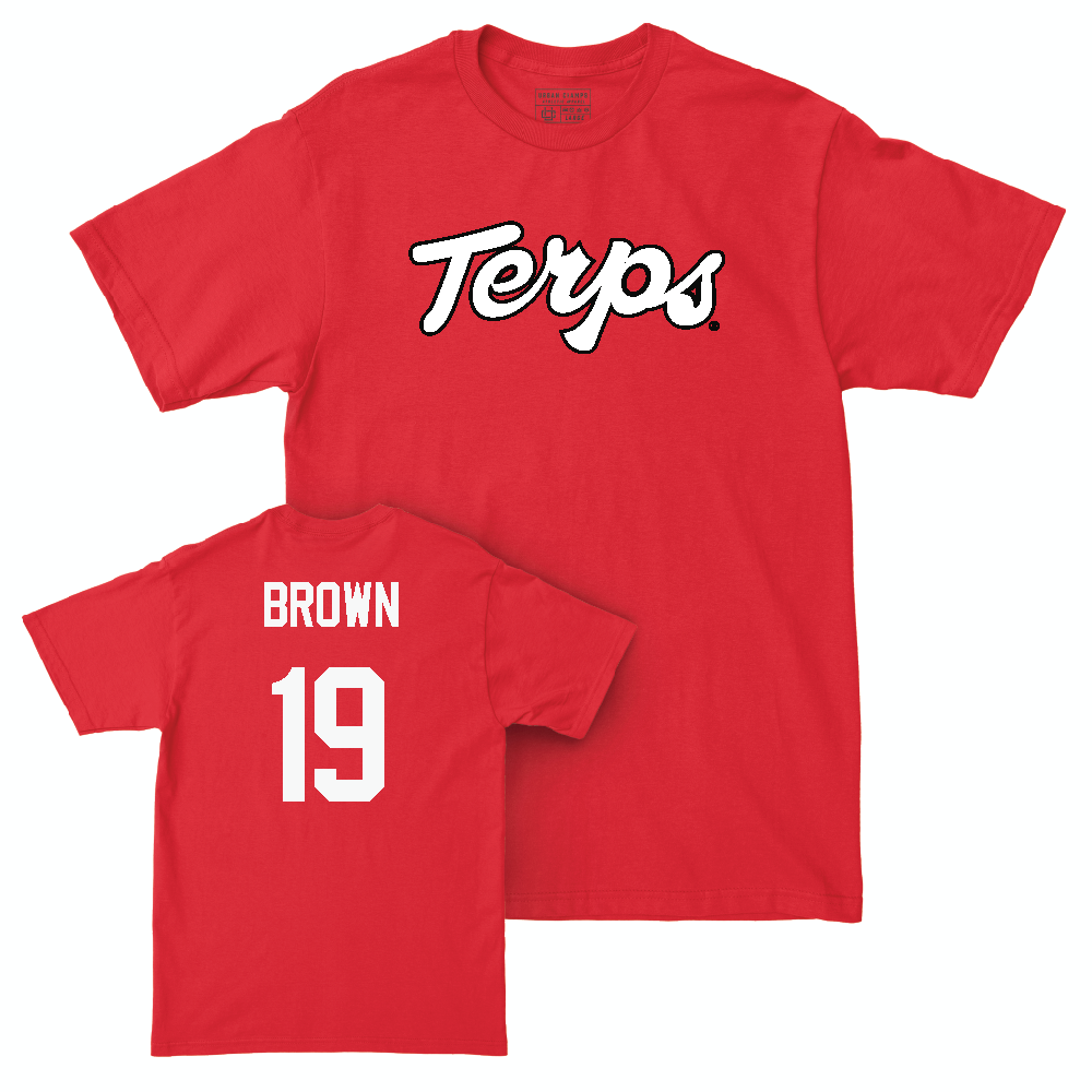 Red Football Script Tee  - Donnell Brown