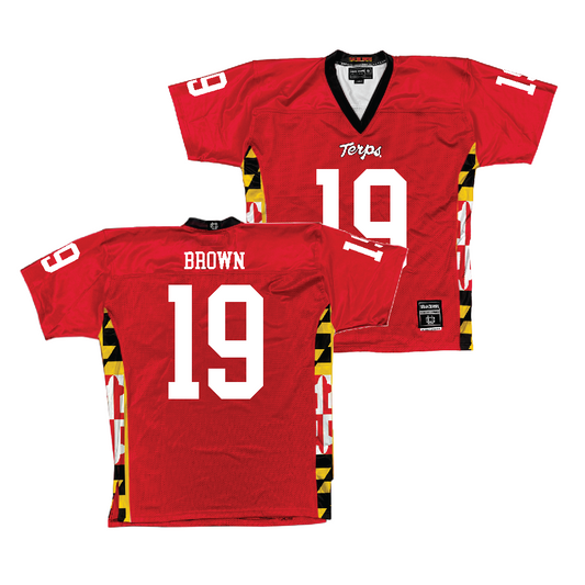 Red Maryland Football Jersey  - Donnell Brown