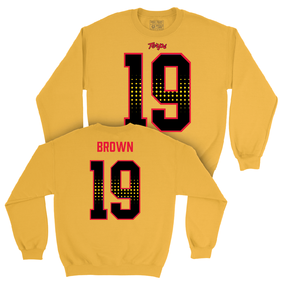 Gold Maryland Football Shirsey Crew  - Donnell Brown