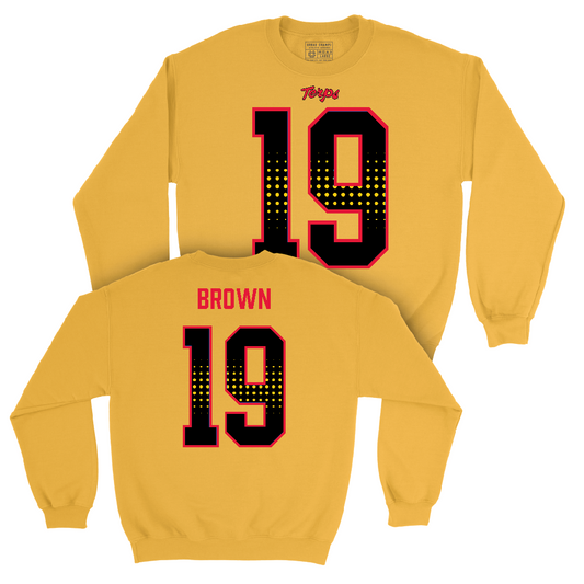 Gold Maryland Football Shirsey Crew  - Donnell Brown