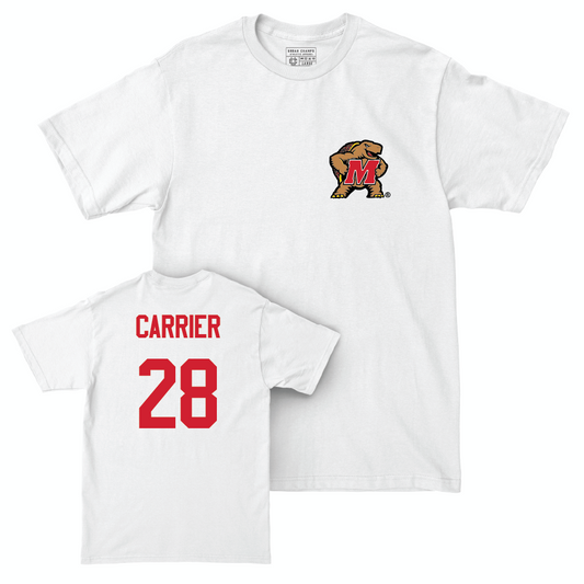 Men's Lacrosse White Testudo Comfort Colors Tee  - Jonah Carrier