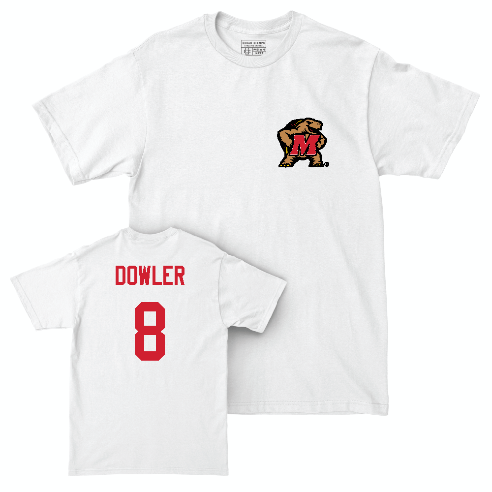 Women's Volleyball White Testudo Comfort Colors Tee  - Sydney Dowler