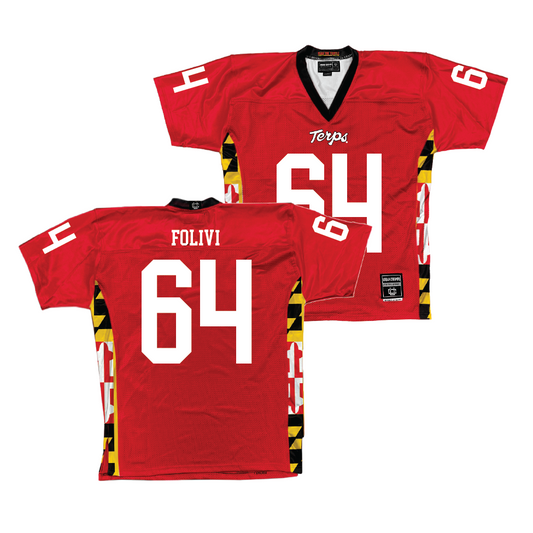 Red Maryland Football Jersey  - Aaron Folivi