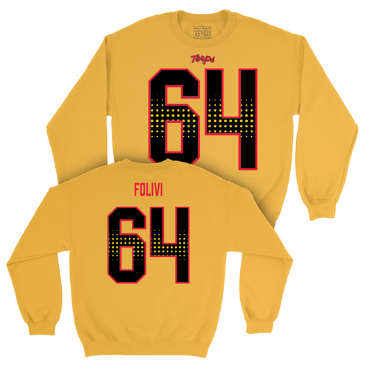 Gold Maryland Football Shirsey Crew  - Aaron Folivi