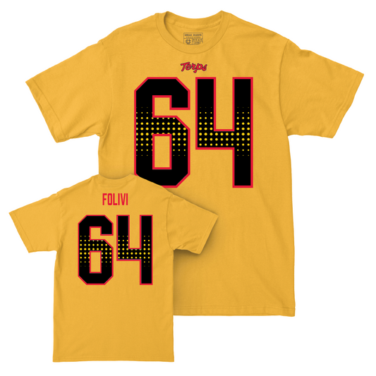 Gold Maryland Football Shirsey Tee  - Aaron Folivi