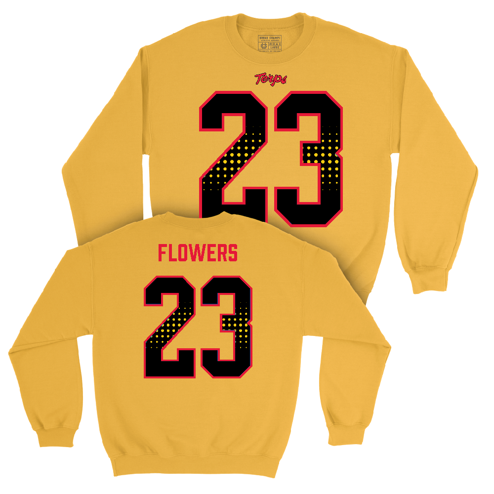 Gold Maryland Football Shirsey Crew  - Keyshawn Flowers