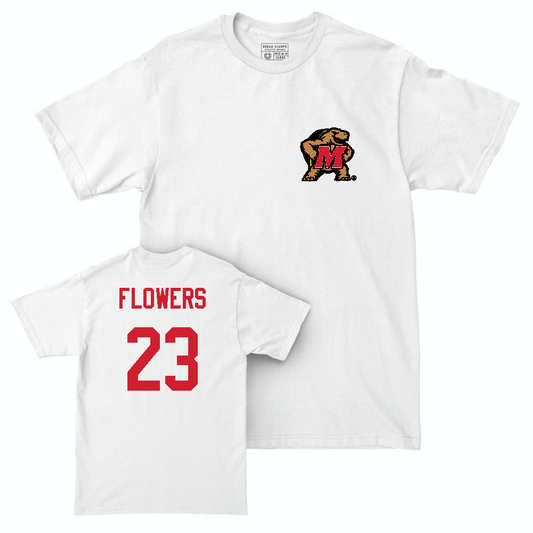 White Football Testudo Comfort Colors Tee  - Keyshawn Flowers