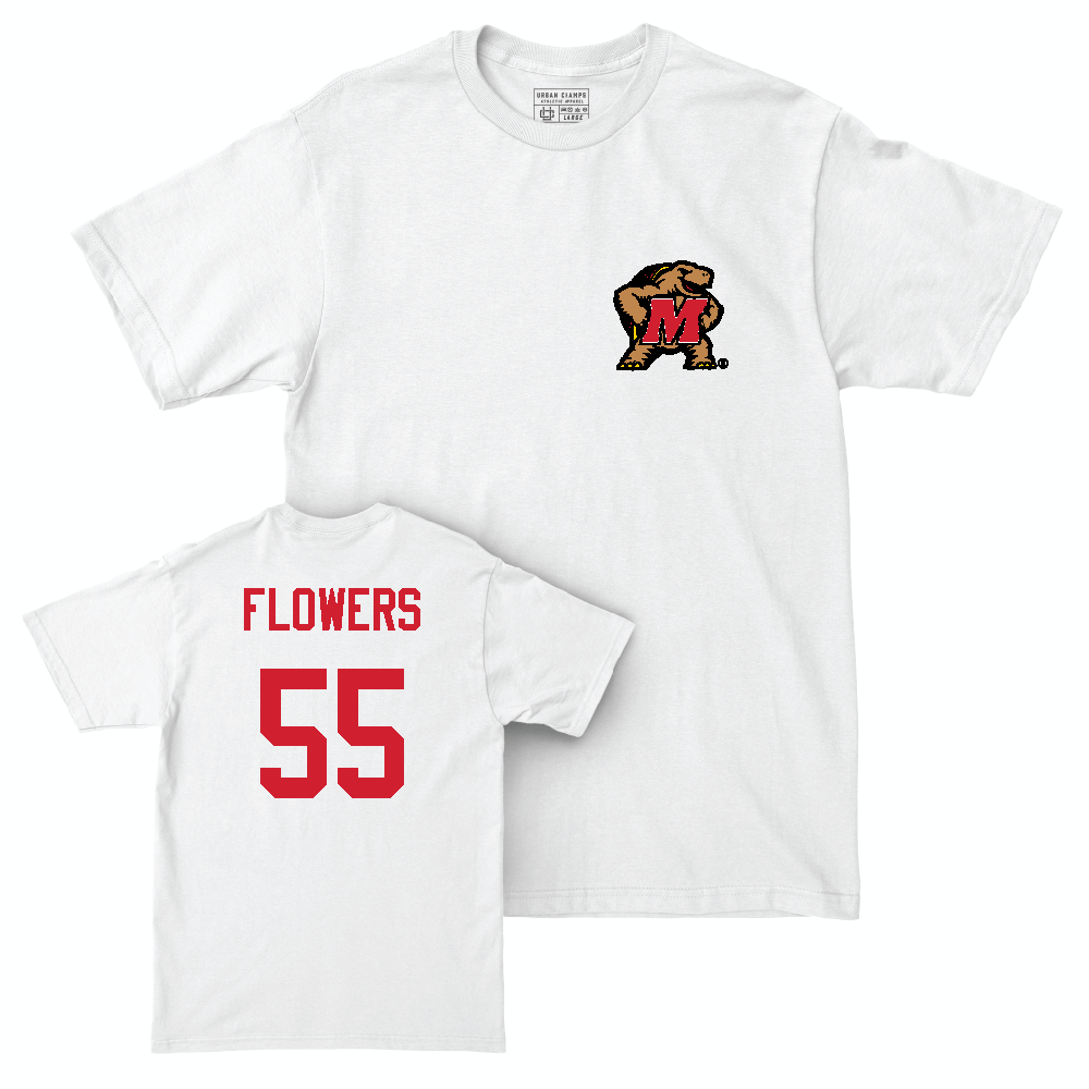 White Football Testudo Comfort Colors Tee  - Keion Flowers