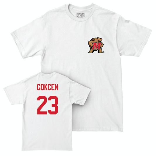 Women's Volleyball White Testudo Comfort Colors Tee  - Duru Gokcen