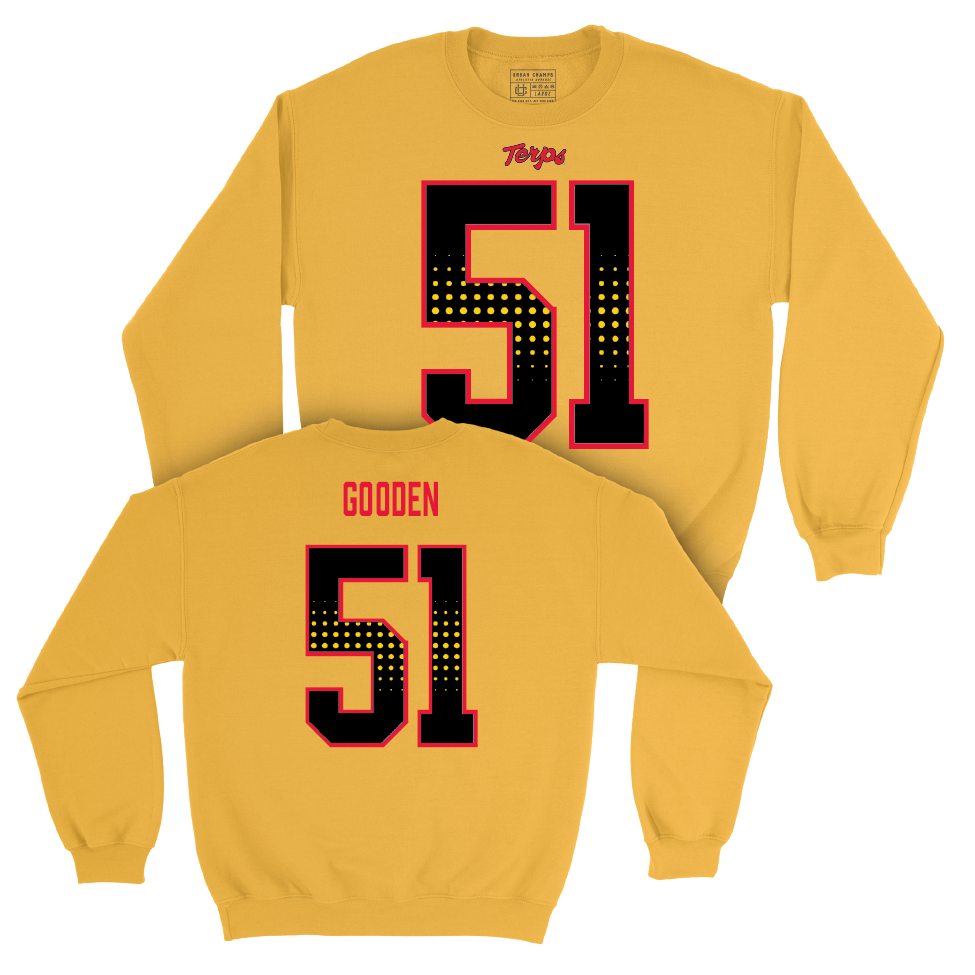 Gold Maryland Football Shirsey Crew  - Dylan Gooden