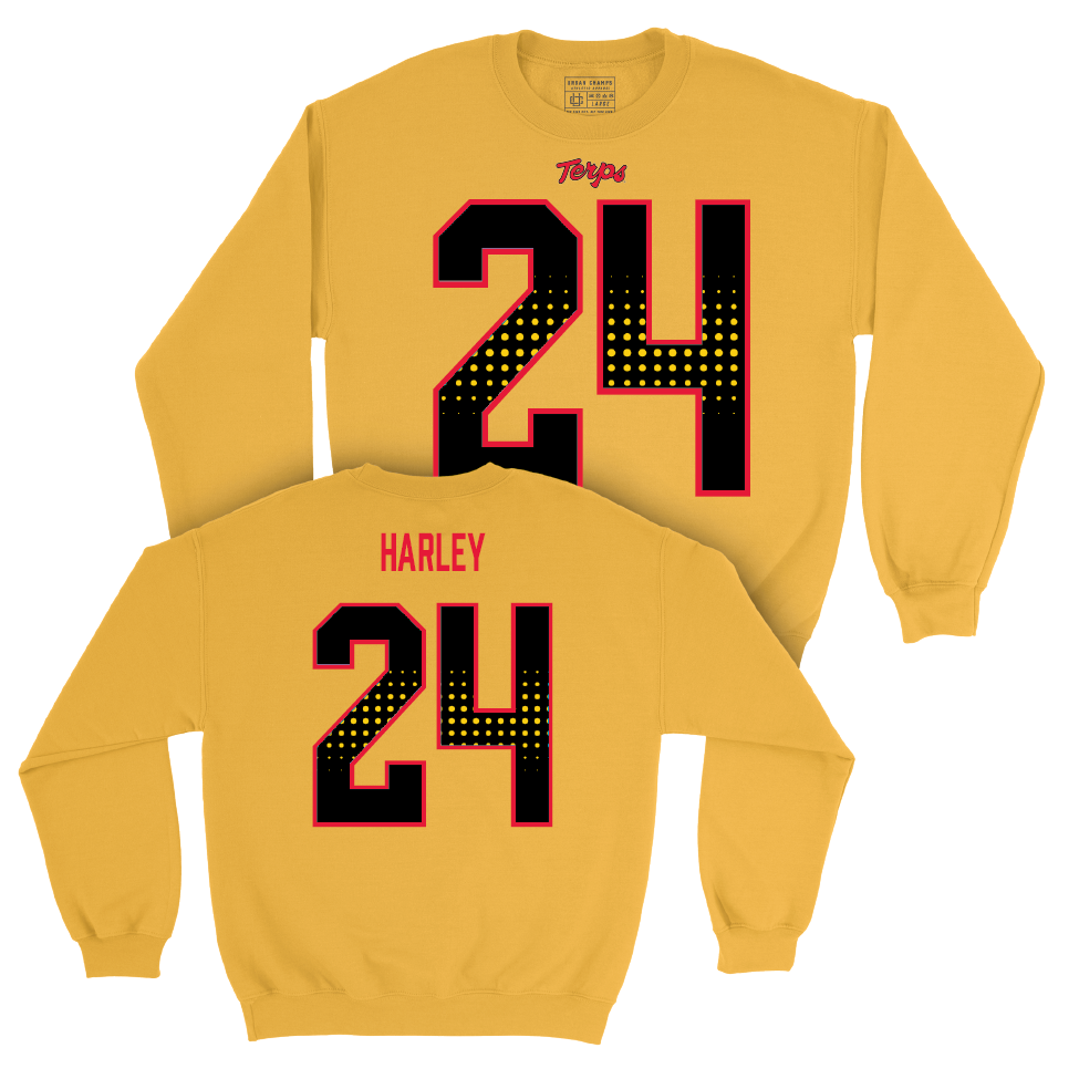 Gold Maryland Football Shirsey Crew  - Chantz Harley