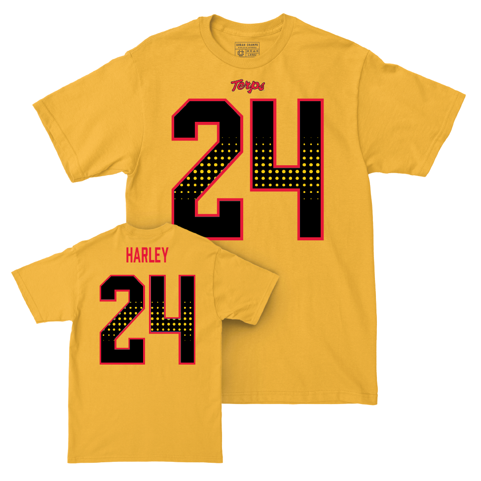 Gold Maryland Football Shirsey Tee  - Chantz Harley