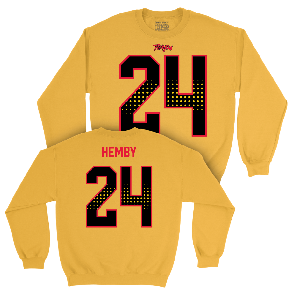 Gold Maryland Football Shirsey Crew  - Roman Hemby