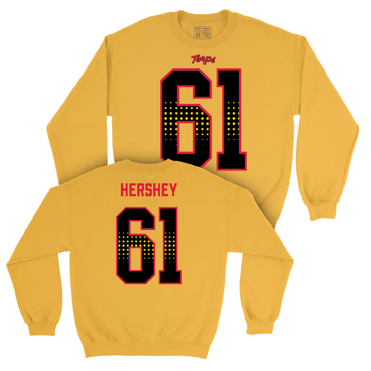 Gold Maryland Football Shirsey Crew  - Michael Hershey