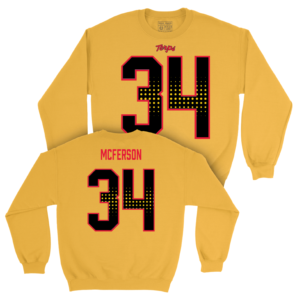 Gold Maryland Football Shirsey Crew  - Bryce McFerson