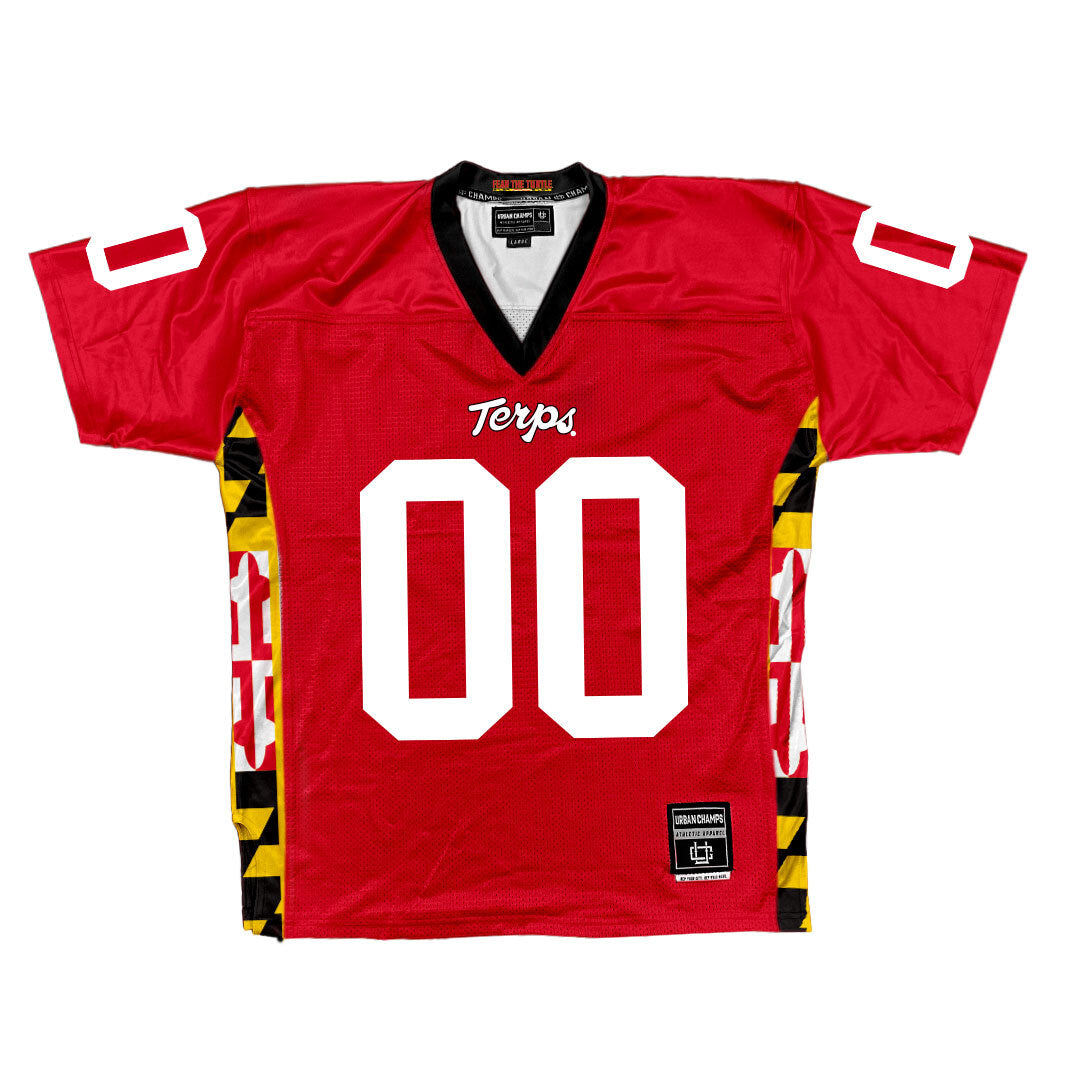 Red Maryland Football Jersey - Tommy Akingbesote