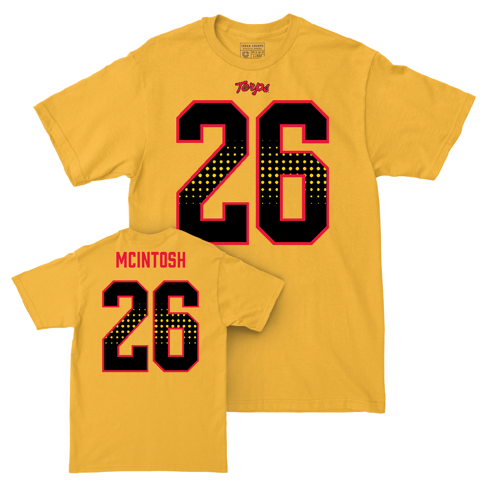 Gold Maryland Football Shirsey Tee  - Shamar McIntosh