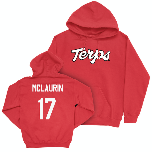 Red Football Script Hoodie  - Josiah Mclaurin